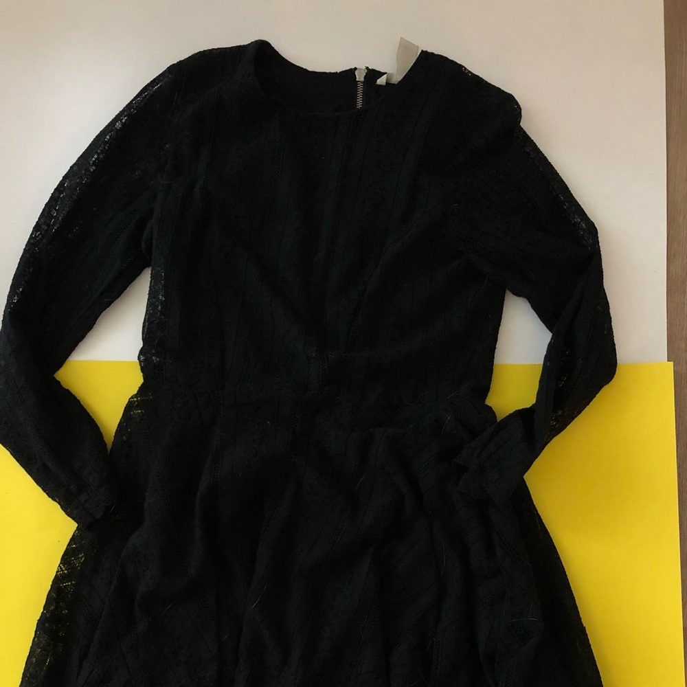 Black lace long sleeve dress